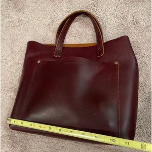 Portland Leather, real leather tote. Brown